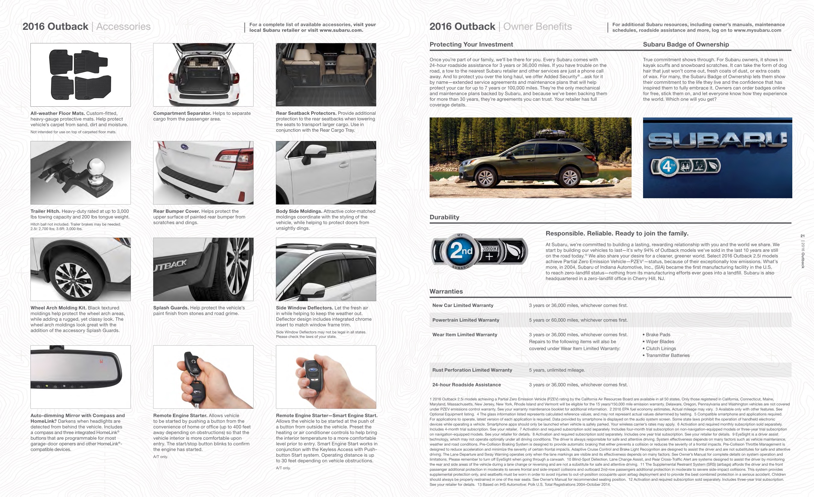 2016 Subaru Outback Brochure Page 7